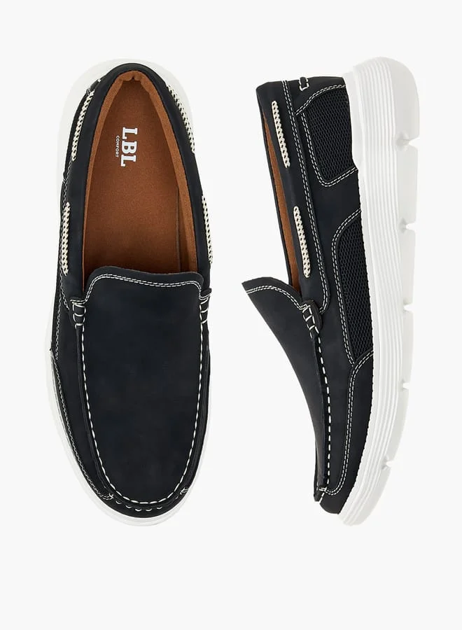 ال بي ال من شو اكسبرس Men's Textured Slip-On Loafers