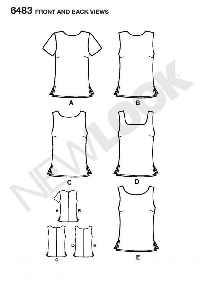 Simplicity Creative Group Inc - Patterns New Look Sewing Pattern 6483 Misses Tops, Size A (6-8-10-12-14-16)  - Image 2