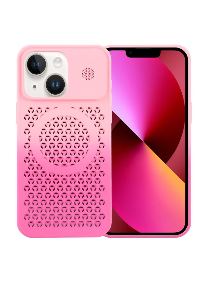 جراب هاتف MagSafe Aromatherapy بلون متدرج لهاتف iPhone 13 (وردي + أحمر وردي)
