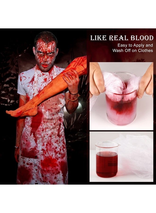 BEUSELF 2 PSC Washable Fake Blood Spray,Halloween Fake Blood Splatter, DE'LANCI Liquid Blood for Clothes,Skin and Eye Drops,Squirt Fake Blood Makeup for Vampire Monster Zombie Bride and Costumes,100g(3.53 Oz) - Image 5