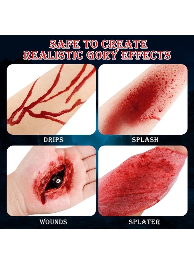 BEUSELF 2 PSC Washable Fake Blood Spray,Halloween Fake Blood Splatter, DE'LANCI Liquid Blood for Clothes,Skin and Eye Drops,Squirt Fake Blood Makeup for Vampire Monster Zombie Bride and Costumes,100g(3.53 Oz) - Image 4