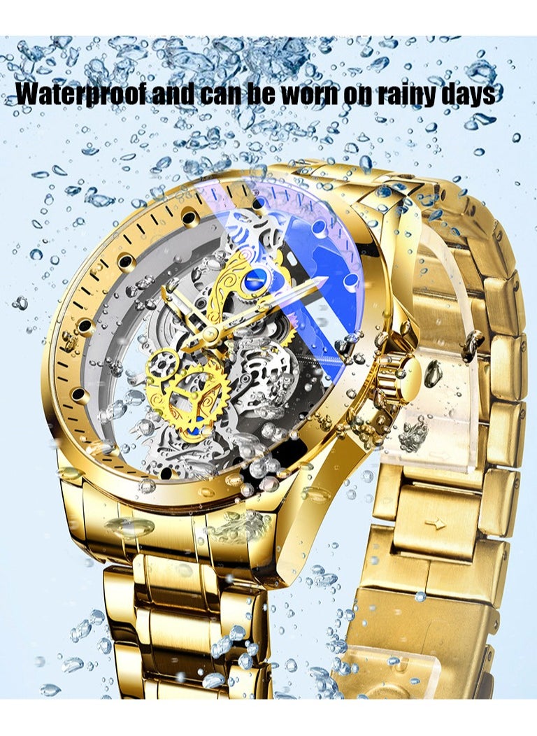 Generic Men's watch Double-sided Transparent Hollow Automatic Mechanical Watch Waterproof Luminous Quartz Watch  - Image 5