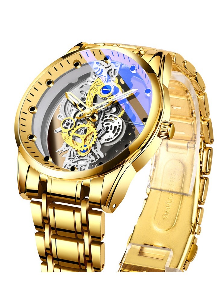 Generic Men's watch Double-sided Transparent Hollow Automatic Mechanical Watch Waterproof Luminous Quartz Watch  - Image 3