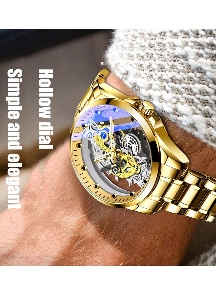 Generic Men's watch Double-sided Transparent Hollow Automatic Mechanical Watch Waterproof Luminous Quartz Watch  - Image 2