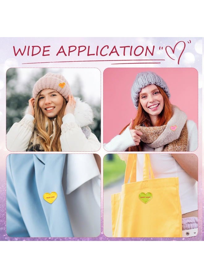 Yinkin 30 Pcs Heart Love Colorful Brooch Decorative Lapel Metal Pins Gift for Valentines Day Graduation Motivational Enamel Pins Kawaii Heart Pin Badges for Employee Nurse Teacher Volunteer Hats, - Image 5