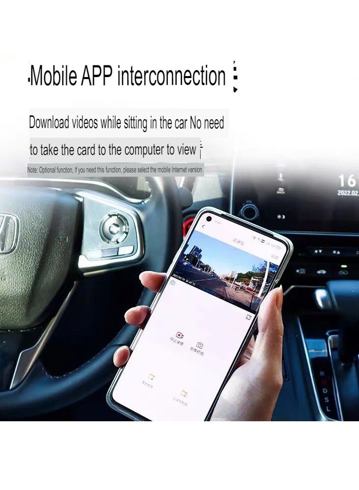 AROAQ Dash Cam With Wifi, Driving Recorder Wide Angle Lens 24 Hours Parking Surveillance, Waterproof Driving Recorder Cam For Car, 4-inch dual recording 1296P (without WIFI mobile phone interconnection) - Image 4