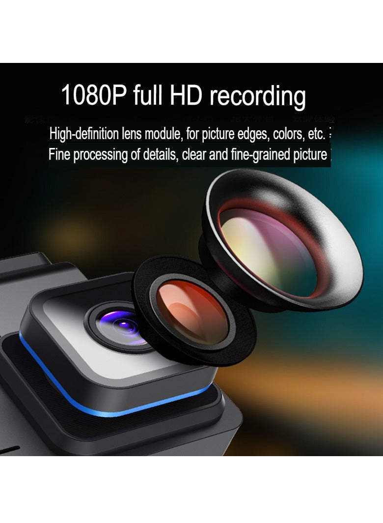 AROAQ Dash Cam With Wifi, Driving Recorder Wide Angle Lens 24 Hours Parking Surveillance, Waterproof Driving Recorder Cam For Car, 4-inch dual recording 1296P (without WIFI mobile phone interconnection) - Image 3