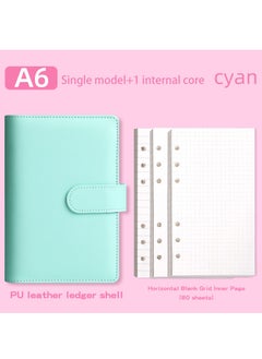 DUNISO A6 Binder PU Leather 6-Ring Notebook Binder Cover With A6 Filler Paper (80 Sheets), Magnetic Buckle Closure Green (131*189 mm)  - Image 1