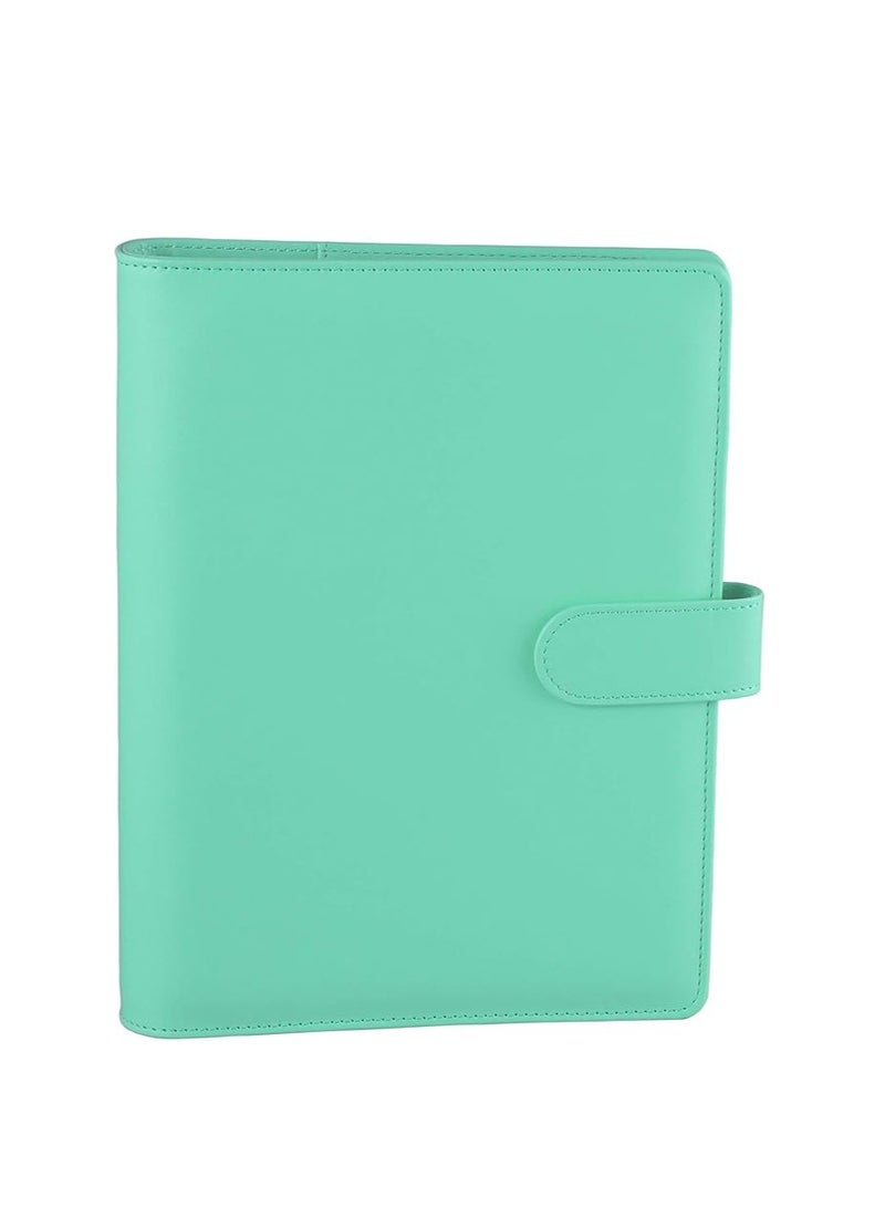 DUNISO A6 Binder PU Leather 6-Ring Notebook Binder Cover With A6 Filler Paper (80 Sheets), Magnetic Buckle Closure Green (131*189 mm)  - Image 2