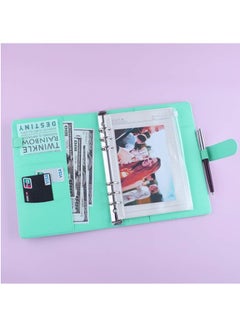 DUNISO A6 Binder PU Leather 6-Ring Notebook Binder Cover With A6 Filler Paper (80 Sheets), Magnetic Buckle Closure Green (131*189 mm)  - Image 4