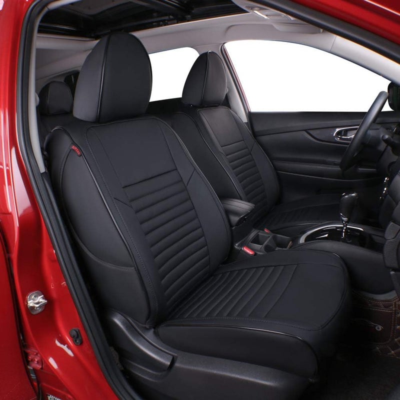 EKR Custom Fit Rogue Car Seat Covers for Nissan Rogue 2021-2025 - Leatherette (Black) - Image 1