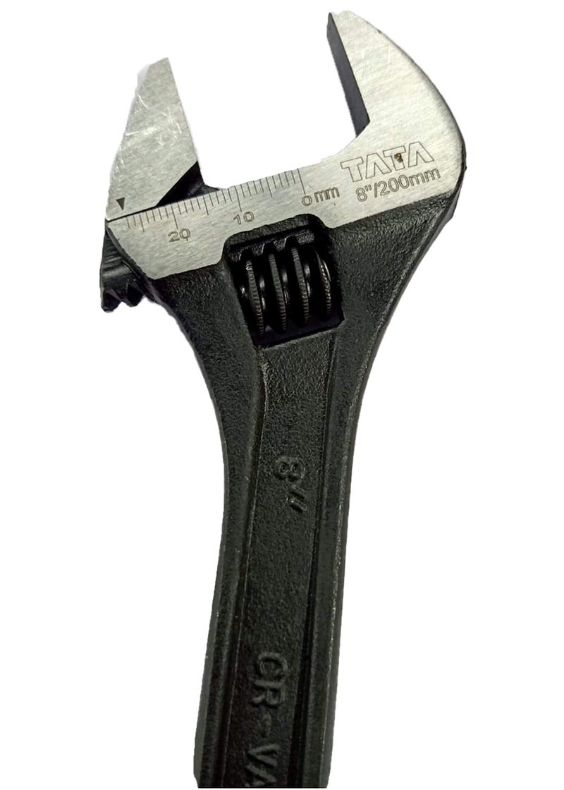 AGRICO TATA Adjustable Spanner Easy Wrench & Spanner, Ideal Plumbing Tools, Adjustable Wrench for All Nut Sizes, Rust-Proof Black Phosphate Coating, Lasered Scale, Universal (8inch/200mm - Pack of 1) - Image 5