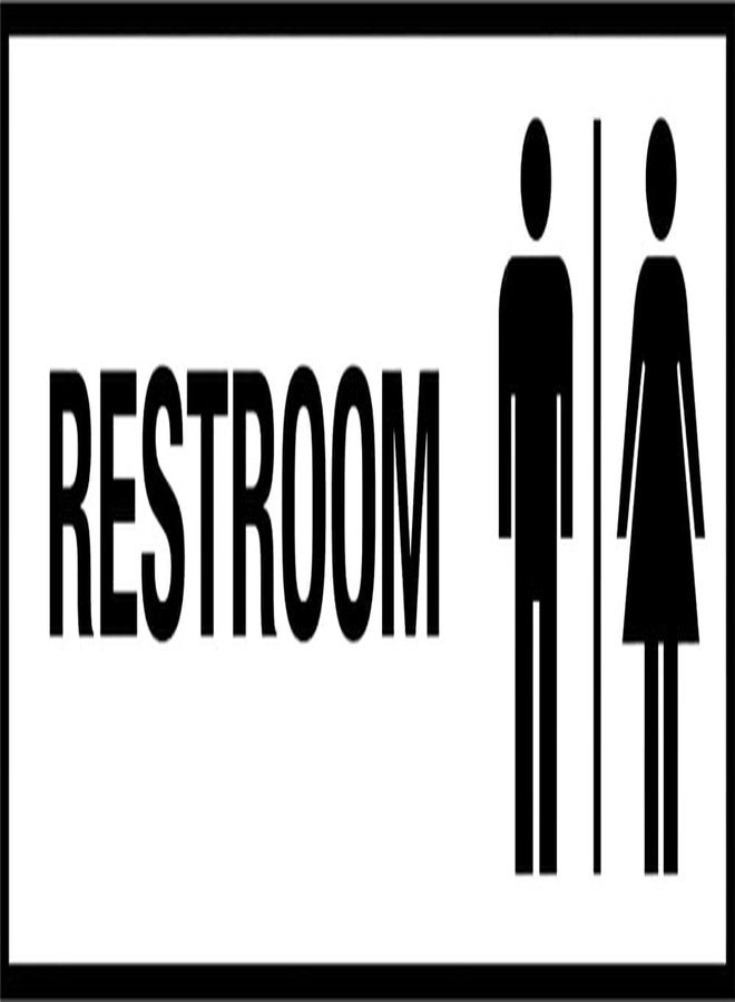 VAAIMAI Restroom Sign Board | Black | 12X4 Inch | 5MM | Pack of 1 - Image 1