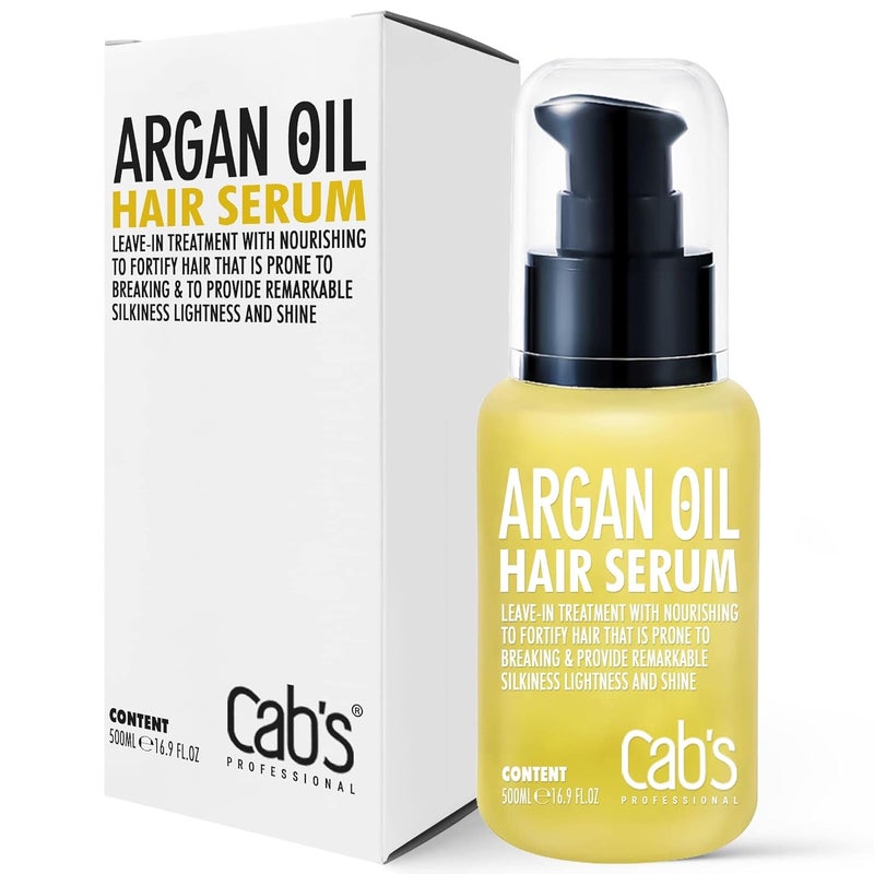 Cab's Argan Oil Hair Oil - Frizzy Control for Dry, Damaged & Coarse Hair, Nourishing and Repair Hair Shine - Paraben Free, Sulfate Free 1.69 fl oz (hair serum with box)