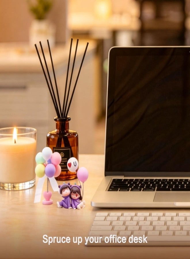 Agniphant Cute Couple Statue Set with Balloon - Romantic for Couple, Perfect Living Room Decoration Items, Car Dashboard & Office Desk Decorative Items - Image 4