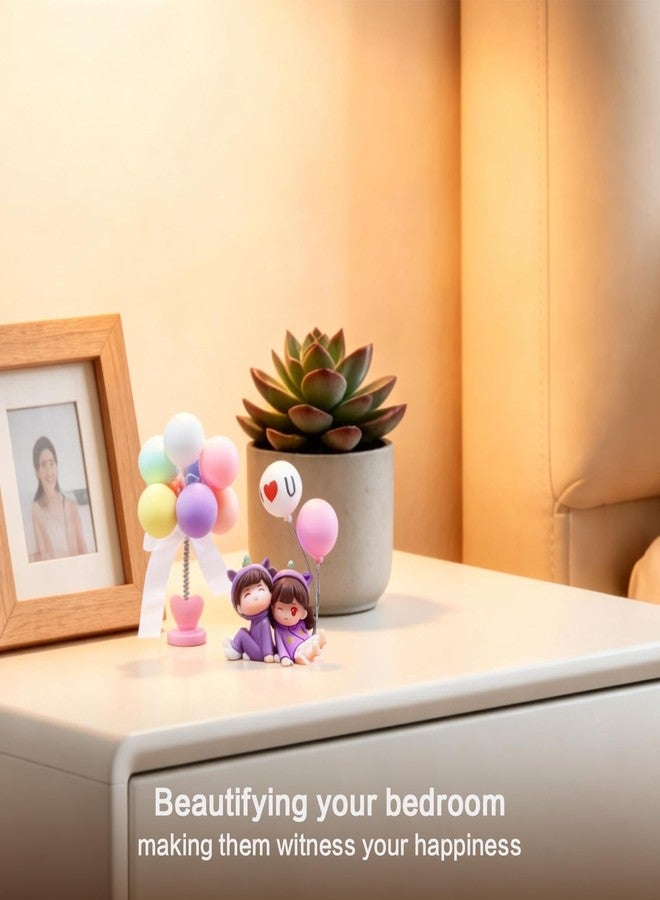 Agniphant Cute Couple Statue Set with Balloon - Romantic for Couple, Perfect Living Room Decoration Items, Car Dashboard & Office Desk Decorative Items - Image 5
