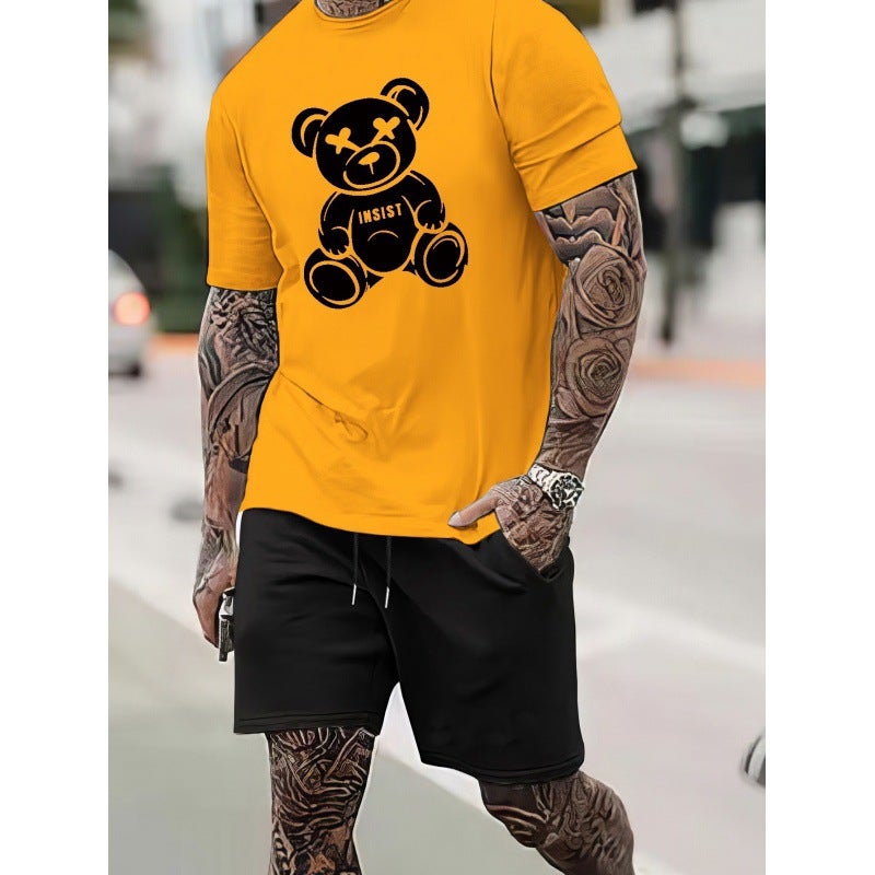 [European Code ] [New On June 12] Temu Men'S T-Shirt 100 Cotton T-Shirt Suit - Image 1