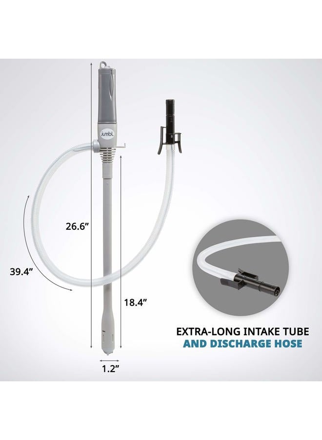 Jumbl Automatic Fuel Transfer Pump with Auto-Stop, 3x More Powerful D Battery Powered, Extra Long Hose Fits All Size Cans, Portable Liquid Pump Transfers Gasoline, Water & More at 2.3 Gal/Minute - Image 3