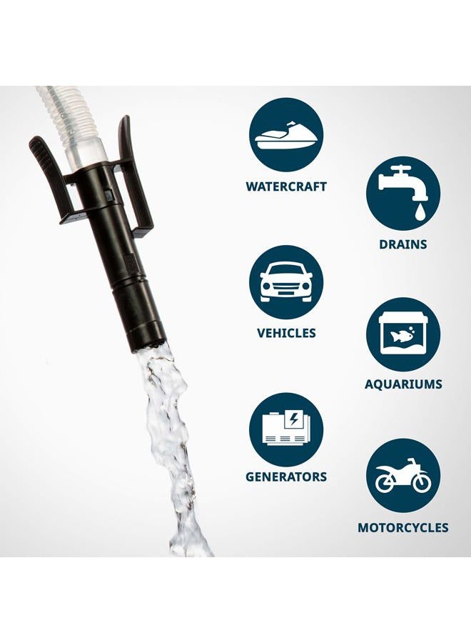 Jumbl Automatic Fuel Transfer Pump with Auto-Stop, 3x More Powerful D Battery Powered, Extra Long Hose Fits All Size Cans, Portable Liquid Pump Transfers Gasoline, Water & More at 2.3 Gal/Minute - Image 5
