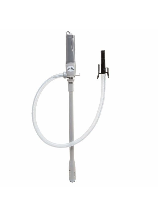 Jumbl Automatic Fuel Transfer Pump with Auto-Stop, 3x More Powerful D Battery Powered, Extra Long Hose Fits All Size Cans, Portable Liquid Pump Transfers Gasoline, Water & More at 2.3 Gal/Minute - Image 1