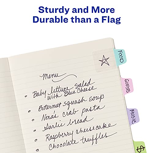 Avery Mini Ultra Tabs, 1" x 1.5", 2-Side Writable, Assorted Pastel Colors, 40 Repositionable Tabs (74761) - Image 2