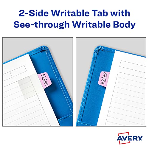 Avery Mini Ultra Tabs, 1" x 1.5", 2-Side Writable, Assorted Pastel Colors, 40 Repositionable Tabs (74761) - Image 5