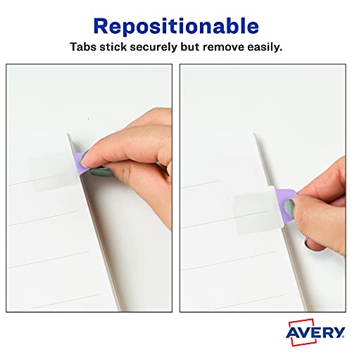 Avery Mini Ultra Tabs, 1" x 1.5", 2-Side Writable, Assorted Pastel Colors, 40 Repositionable Tabs (74761) - Image 3