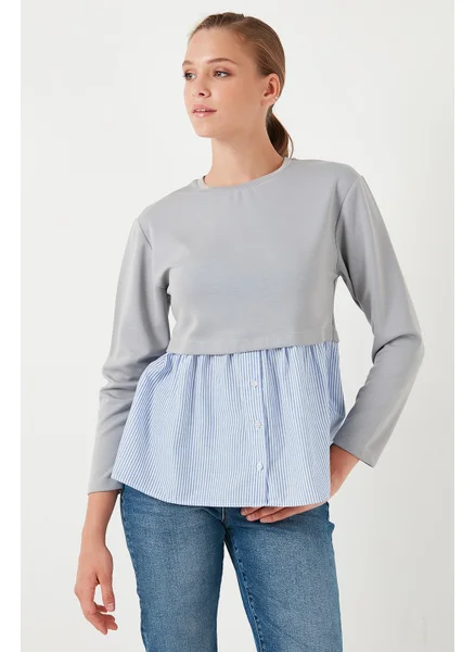 ليلا Crew Neck Shirt Oversize Fit Oysho Fabric Sweat Women's Sweat 5865880
