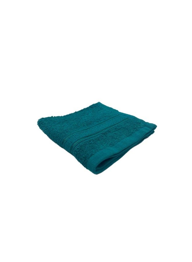 بيفت منشفة وجه فاخرة من دافوديل (أزرق فيروزي) (30 × 30 سم - مجموعة مكونة من قطعة واحدة) قطن، عالية الامتصاص وسريعة الجفاف، بياضات حمام بجودة الفنادق والمنتجعات مع دوبي ماسي مخطط - 500 جم لكل متر مربع  - Image 3