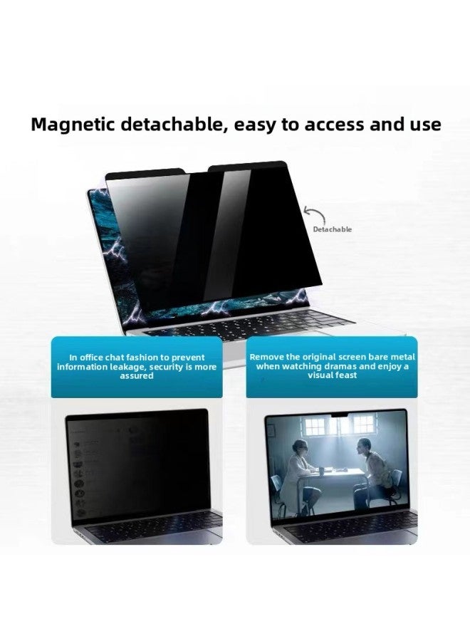 For Macbookpro13.3 Magnetic Anti-peep Film Apple Notebook 13.6/14.2 Detachable Anti-peep Film-Color:Magnetic Attraction + Detachable Storage★Imported Anti-peep Film + Packaging Box-Dimensions:MacBook Pro Retina15.4 "(A1398)