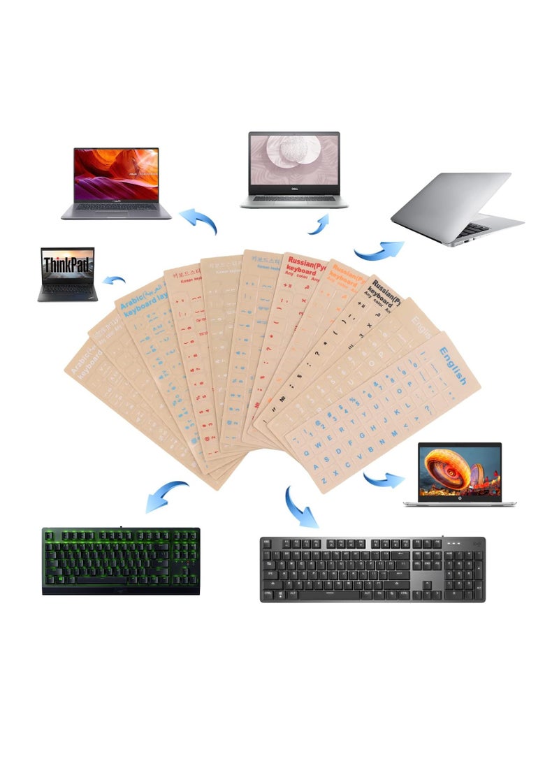 Generic - 1pc Arabic Keyboard Sticker Transparent Arabic Language Sticker for Desktop Computer Arabic Letter Design Keys Only with Transparent Background 1pc White 1 by Egy Wolf - Image 1