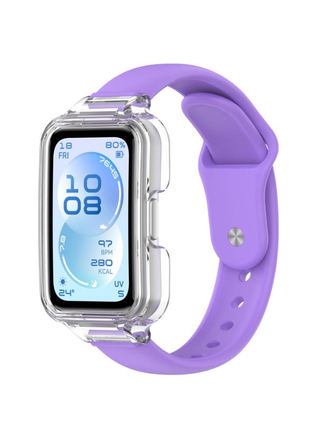 Transparent PC Case Silicone Strap for Huawei Band 11 11 Pro Rubber Band Belt Wristband Bracelet Screen Protector Bumper Cover - Image 1