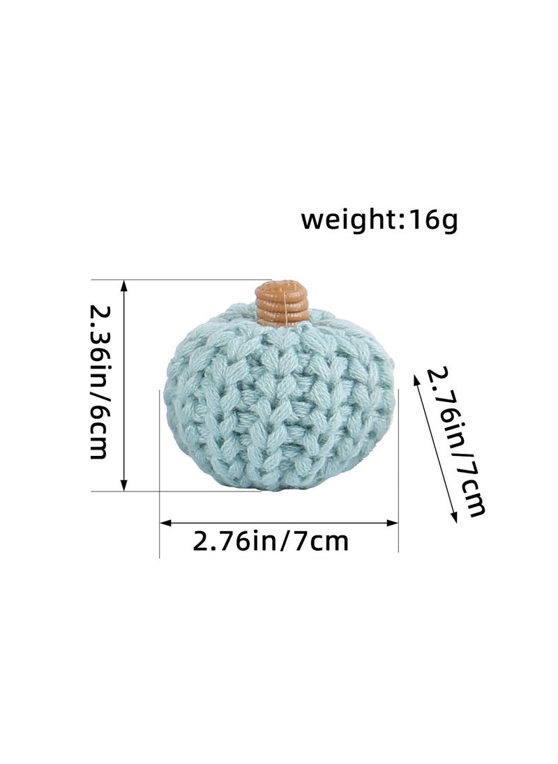 Cross-border new knitted pumpkin decorative ornaments diy hand-woven color pumpkin party layout props wholesale HH1-12 light blue 