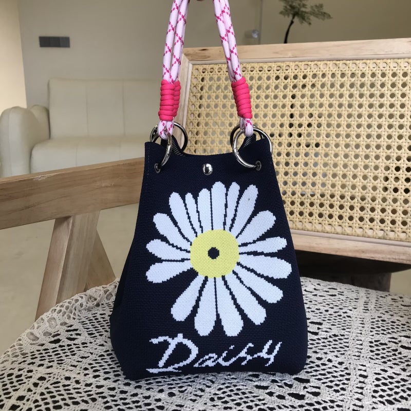 Korean Style New Ins Knot Handbag Portable Bucket Bag Travel All-Match Small Large Capacity Handbag - Image 1