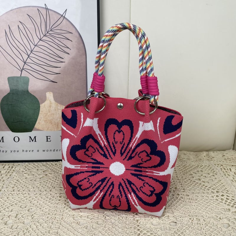Korean Style New Ins Knot Handbag Portable Bucket Bag Travel All-Match Small Large Capacity Handbag - Image 2
