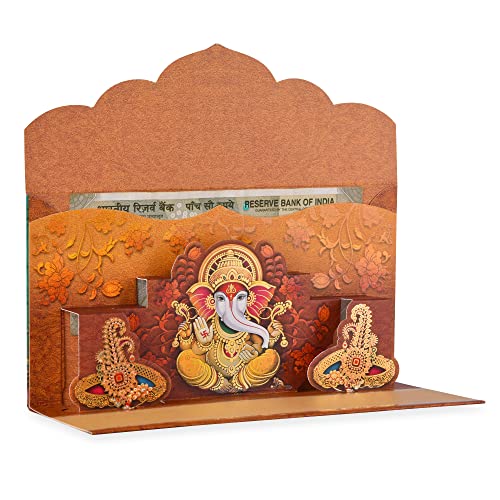 Fonsie cash shagun fancy design envelopes pack of 10 for gifting money on wedding gift| baby shower gift| shagun| family gatherings(Ganesh ji popup design). - Image 1