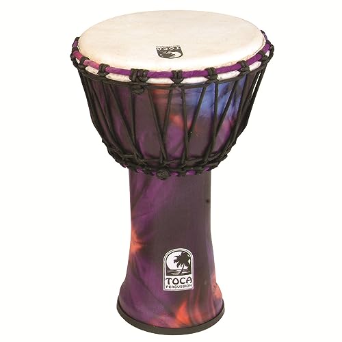 Toca SFDJ-7WP Freestyle Rope Tuned 7-Inch Djembe - Woodstock Purple Finish - Image 1