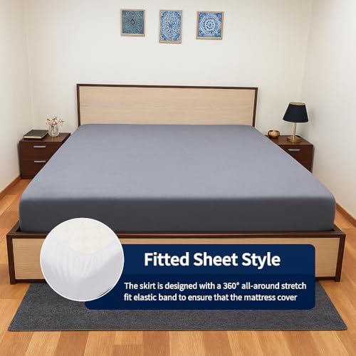 Bhoomi Impex Waterproof Soft Non-Woven Mattress Protector Breathable Elastic Fitted Style Bed Cover 36"x78" - Single, Ivory - Image 3
