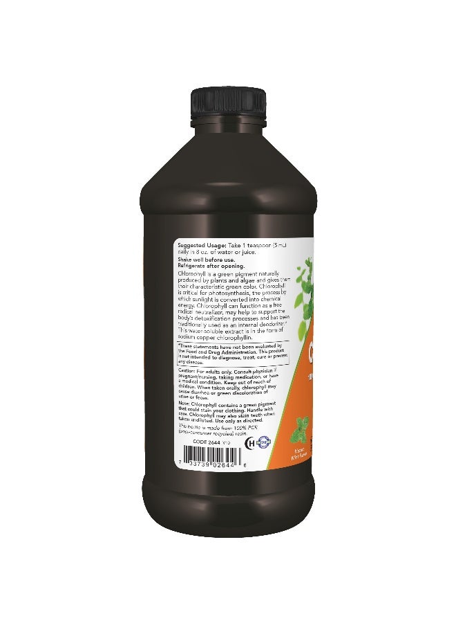 Now Foods Chlorophyll liquid Mint Flavour 16 Fl Oz. - Image 3