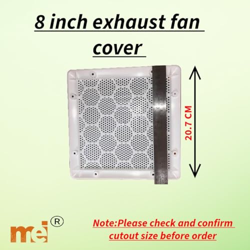 MEI White Square Exhaust Fan/Chimney Covers Vent Pipe Cover Mosquito Net Dust Controller (8 Inch, 2) - Image 3