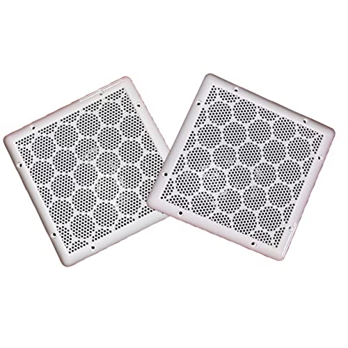 MEI White Square Exhaust Fan/Chimney Covers Vent Pipe Cover Mosquito Net Dust Controller (8 Inch, 2) - Image 1