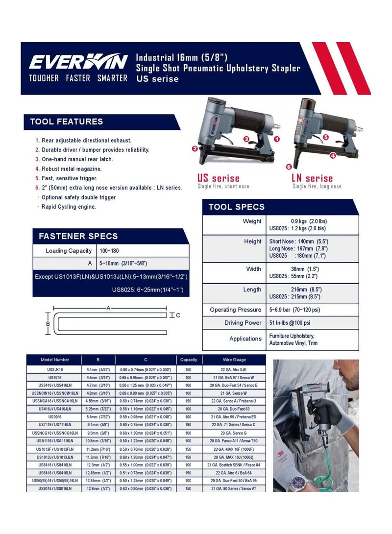 Everwin Air Stapler 16mm - US8016 - Image 4