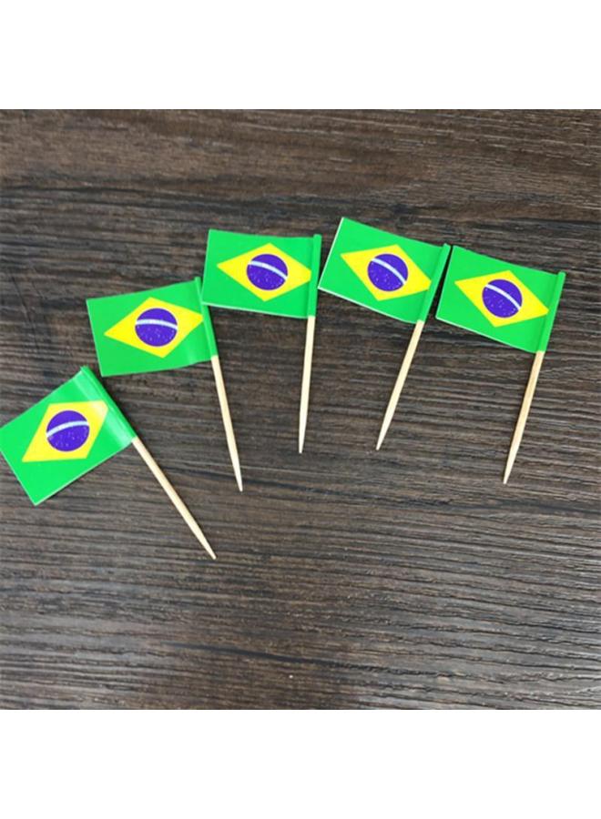 A National Flag Sign Paper Flags Cake Decoration Toothpick Creative Cocktail Sign Red Flag Sign Small Bamboo Sign-Color:Spain 100 - Image 5