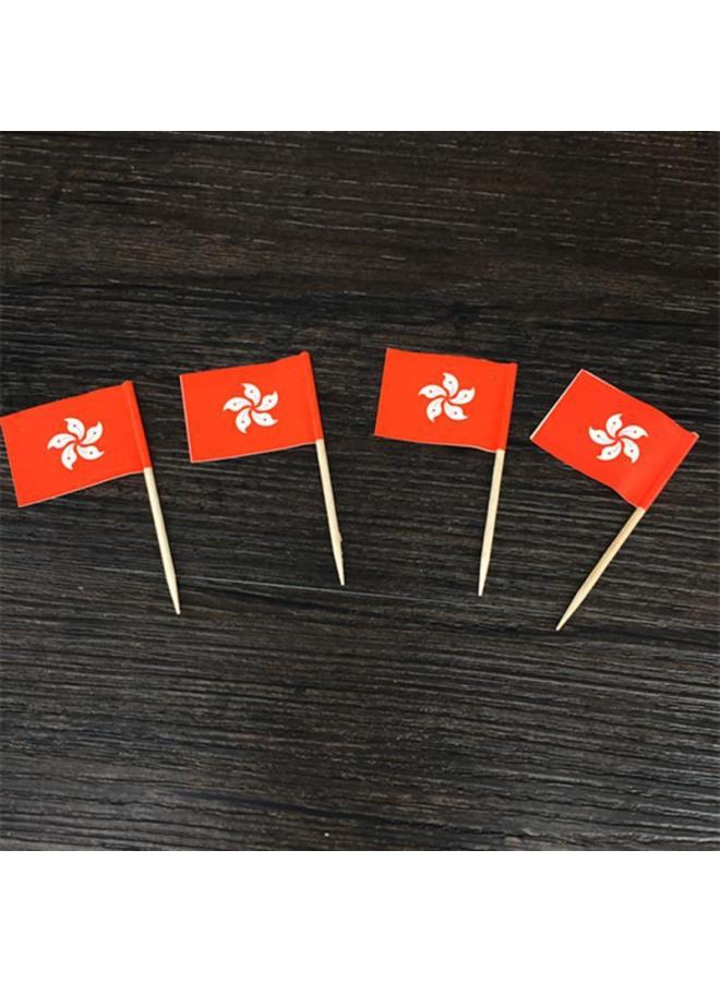 A National Flag Sign Paper Flags Cake Decoration Toothpick Creative Cocktail Sign Red Flag Sign Small Bamboo Sign-Color:Spain 100 - Image 4