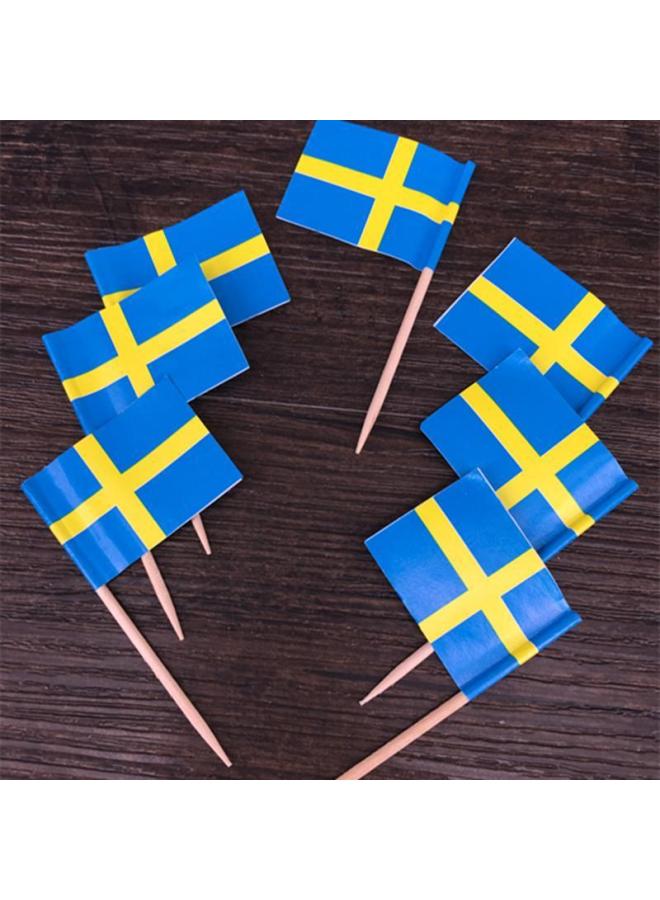 A National Flag Sign Paper Flags Cake Decoration Toothpick Creative Cocktail Sign Red Flag Sign Small Bamboo Sign-Color:Spain 100 - Image 3