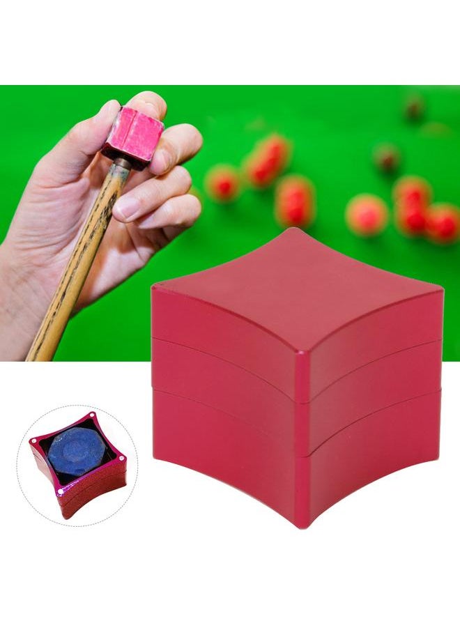 Thoraya Universal Metal Snooker Pool Billiard Cue Tip Tips Table 3 Section Chalk Box Holder Accessoryred  - Image 5