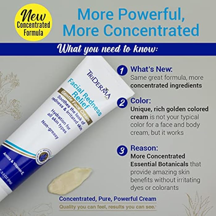 TriDerma Facial Redness Relief Gentle Face Cream (3.3 Ounces) - Image 2