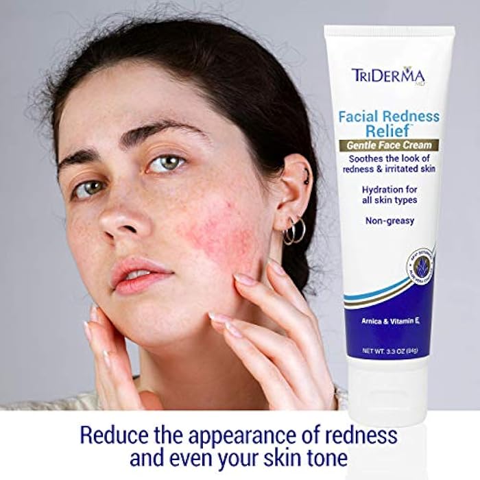 TriDerma Facial Redness Relief Gentle Face Cream (3.3 Ounces) - Image 3