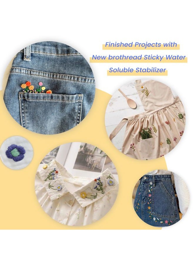 New brothread 6PCS 8.5"x11" Sticky Water Soluble Embroidery Stabilizer Printable Paper Stabilizer - Medium Weight - Allowed for Print or Draw Patterns Best for Hand & Machine Embroidery - Image 5