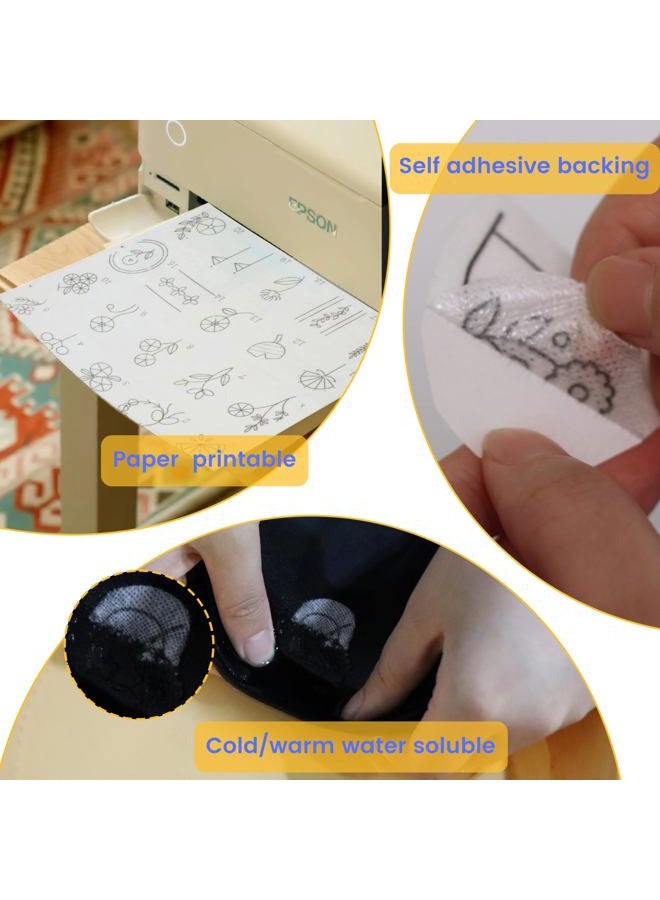 New brothread 6PCS 8.5"x11" Sticky Water Soluble Embroidery Stabilizer Printable Paper Stabilizer - Medium Weight - Allowed for Print or Draw Patterns Best for Hand & Machine Embroidery - Image 3